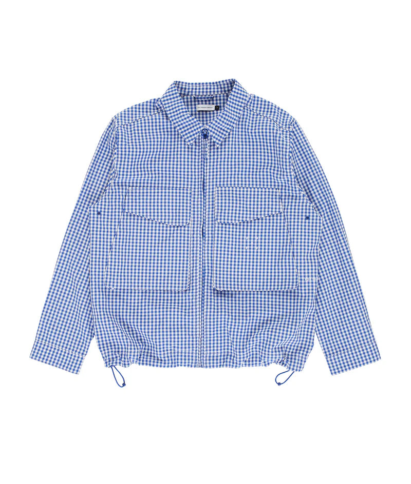 Pop Checked Boxer Shirt - Twilight Blue/White