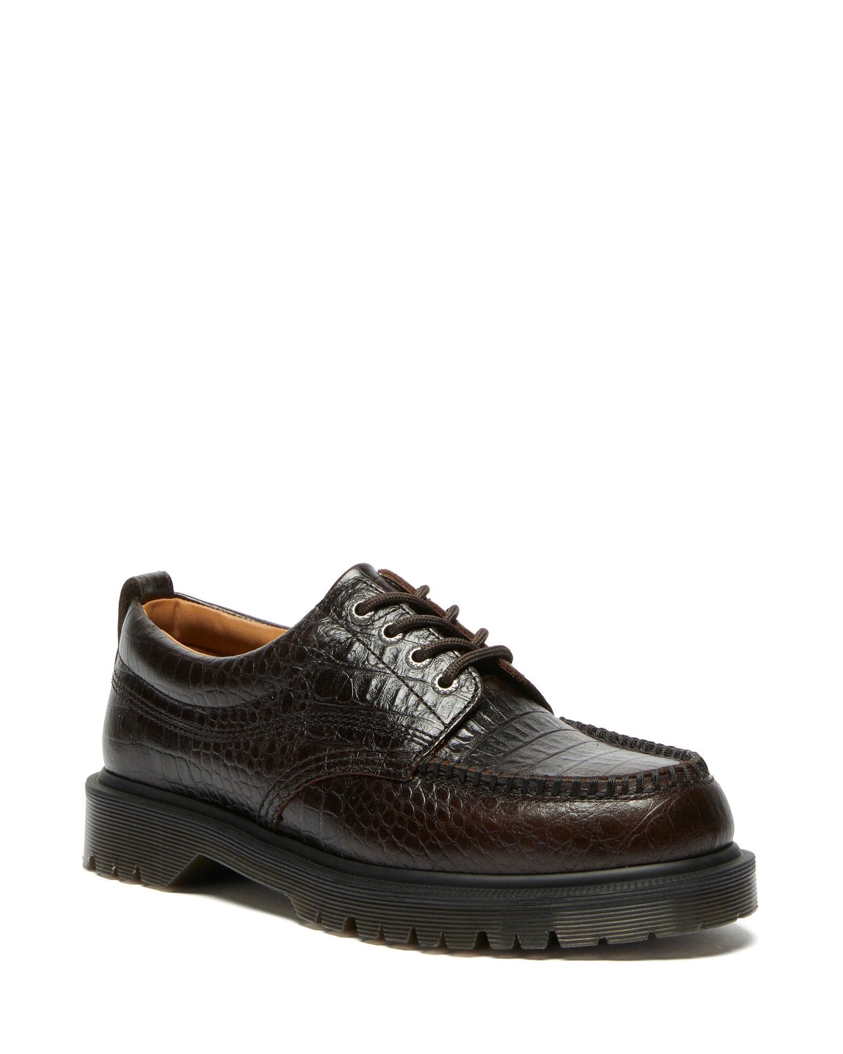 Lowell - Dark Brown Analine Croc Embossed