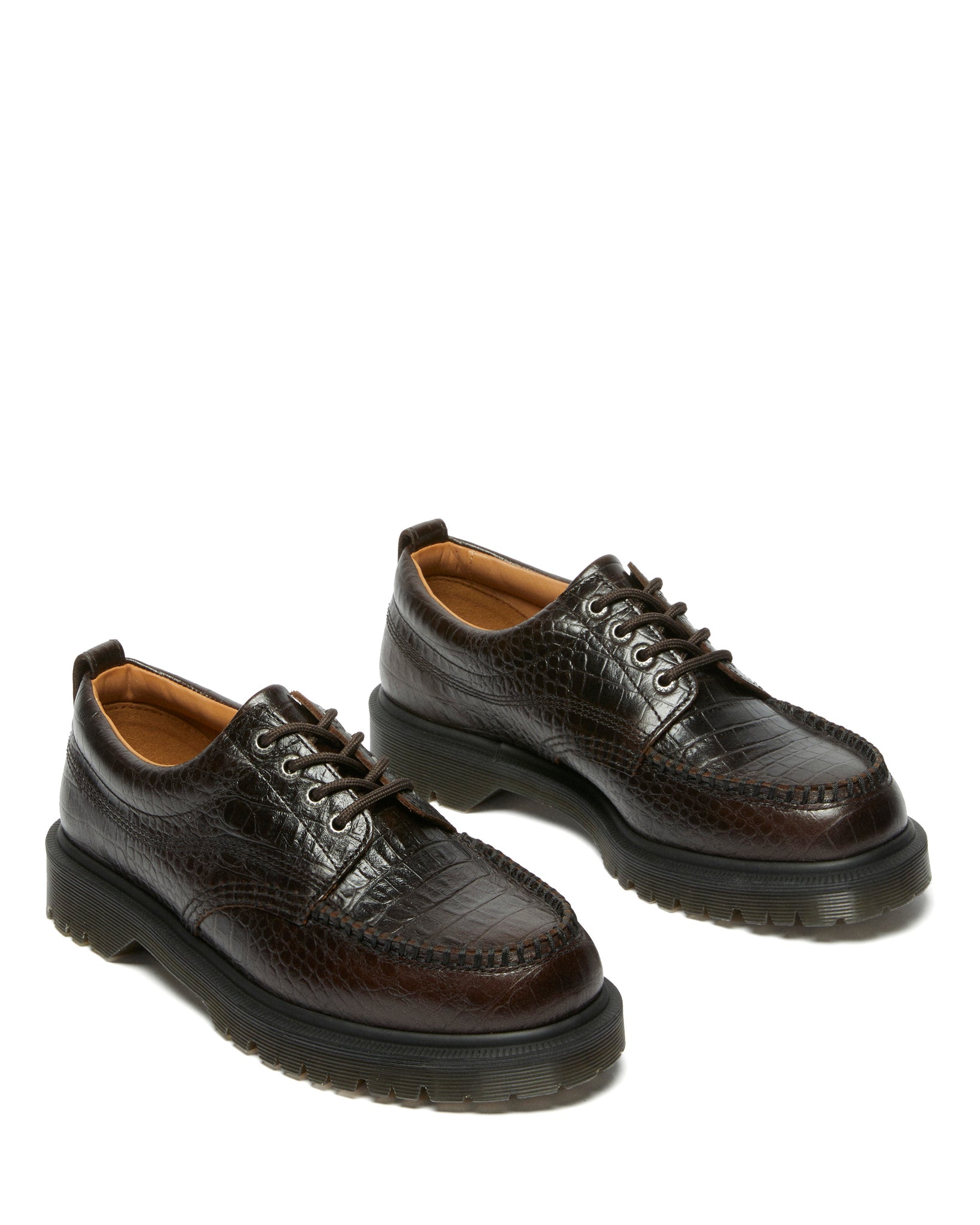 Lowell - Dark Brown Analine Croc Embossed