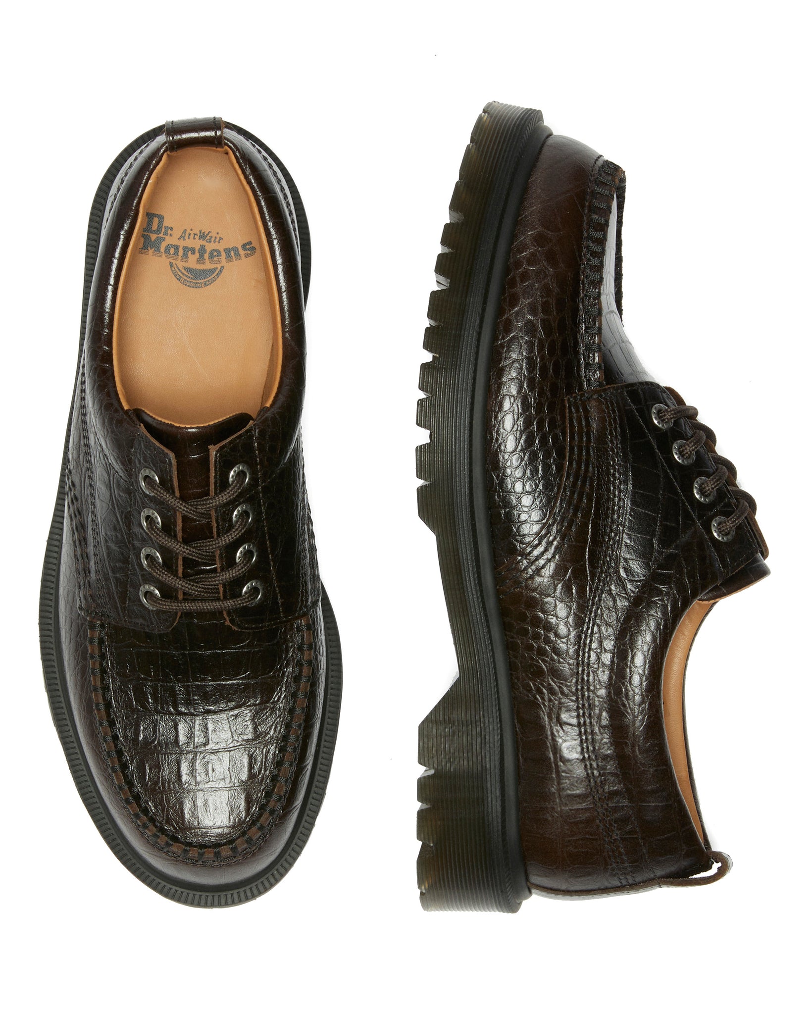 Lowell - Dark Brown Analine Croc Embossed