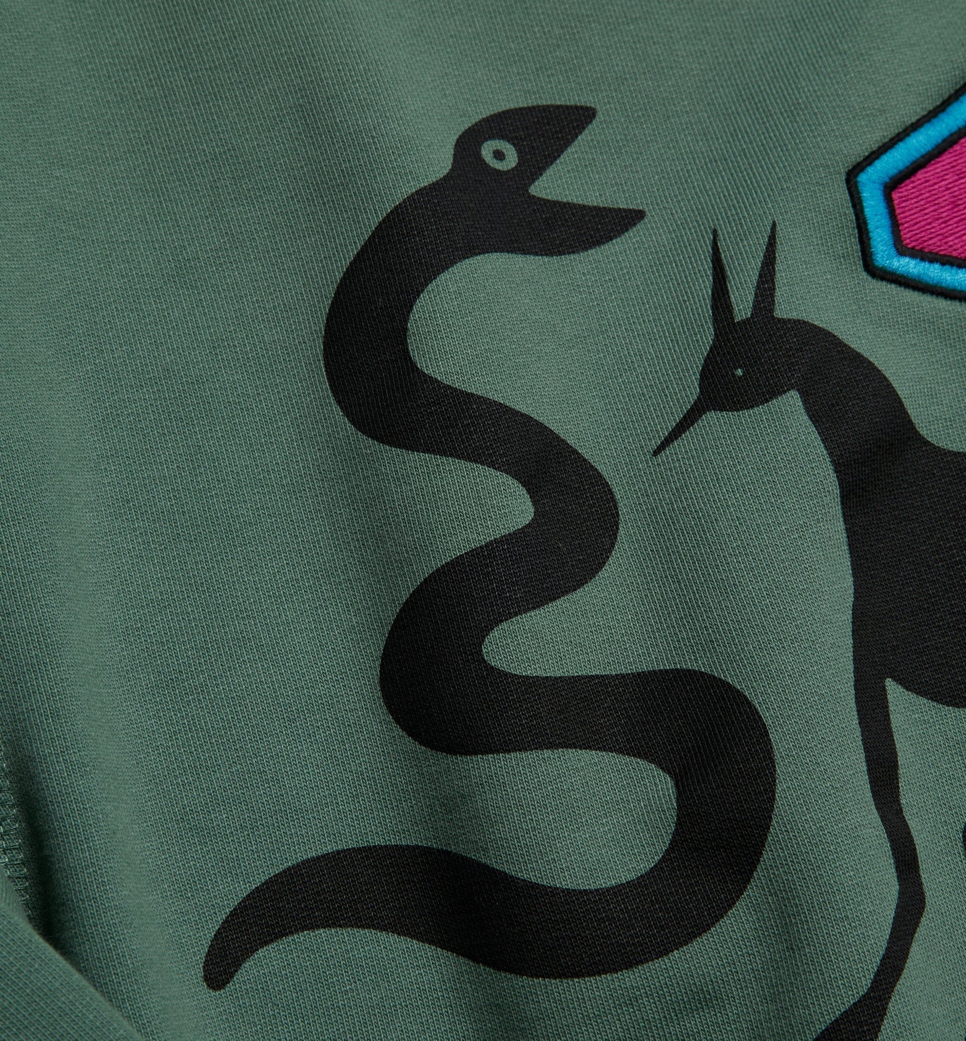 Snaked by a Horse Crew Neck Sweatshirt - Pine Green