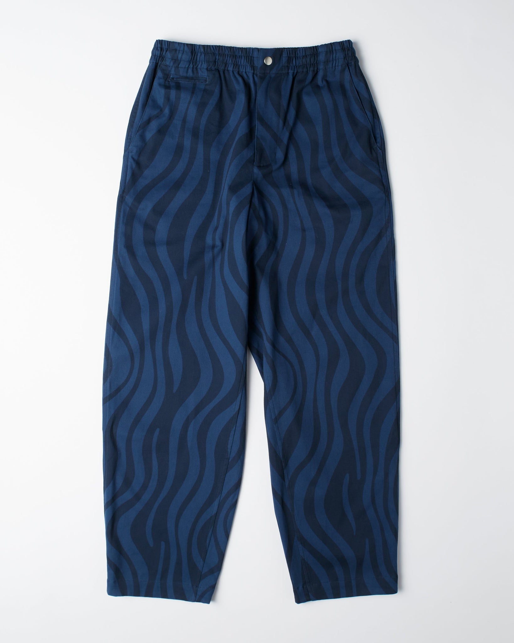 flowing stripes pants - blue