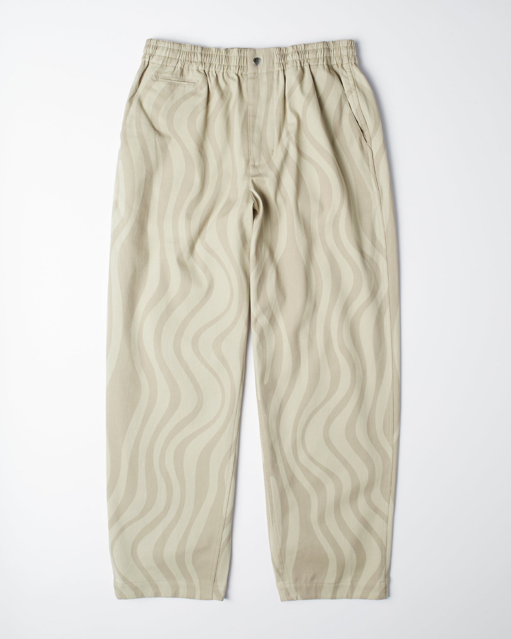 flowing stripes pants - tan