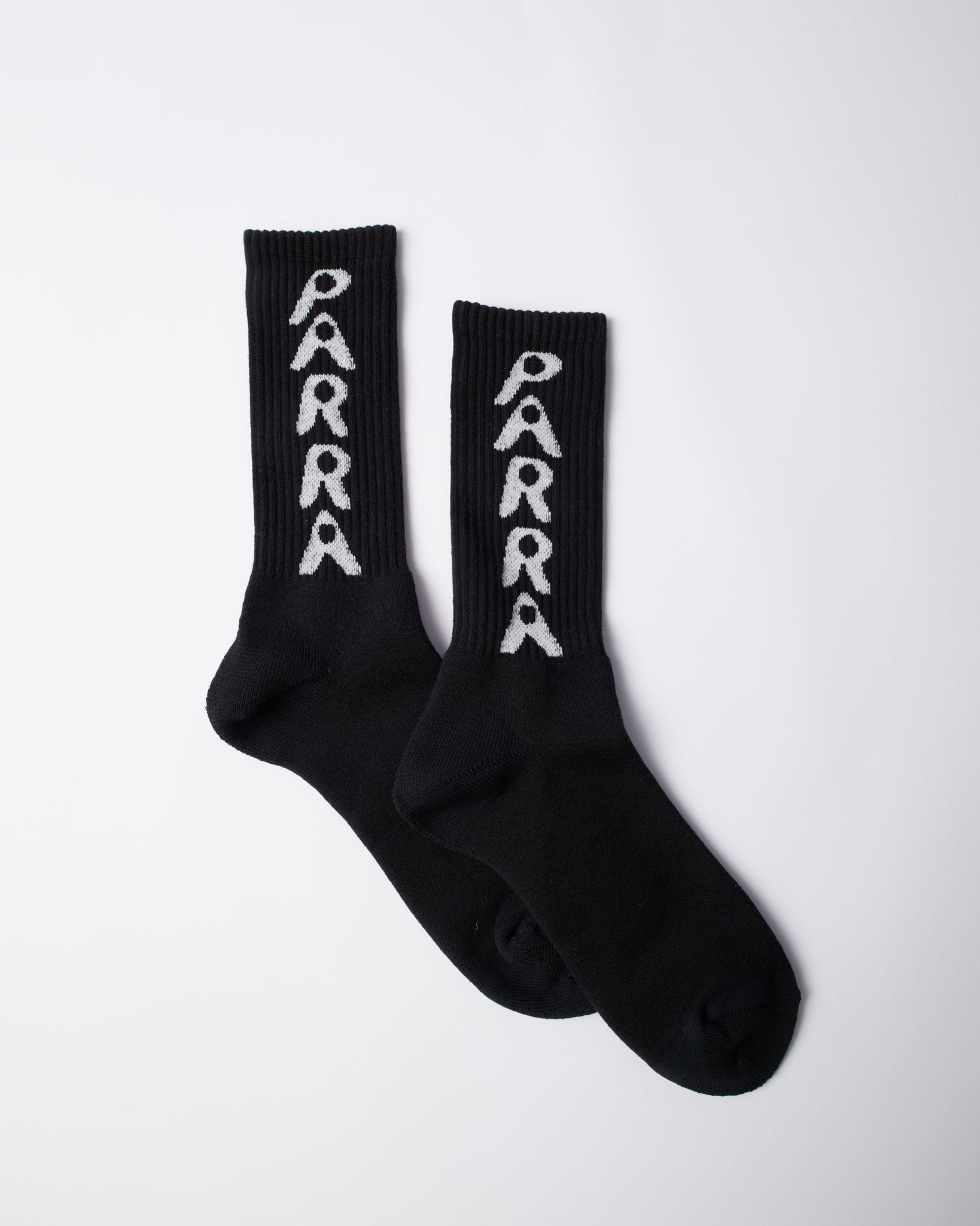 hole logo crew socks - black