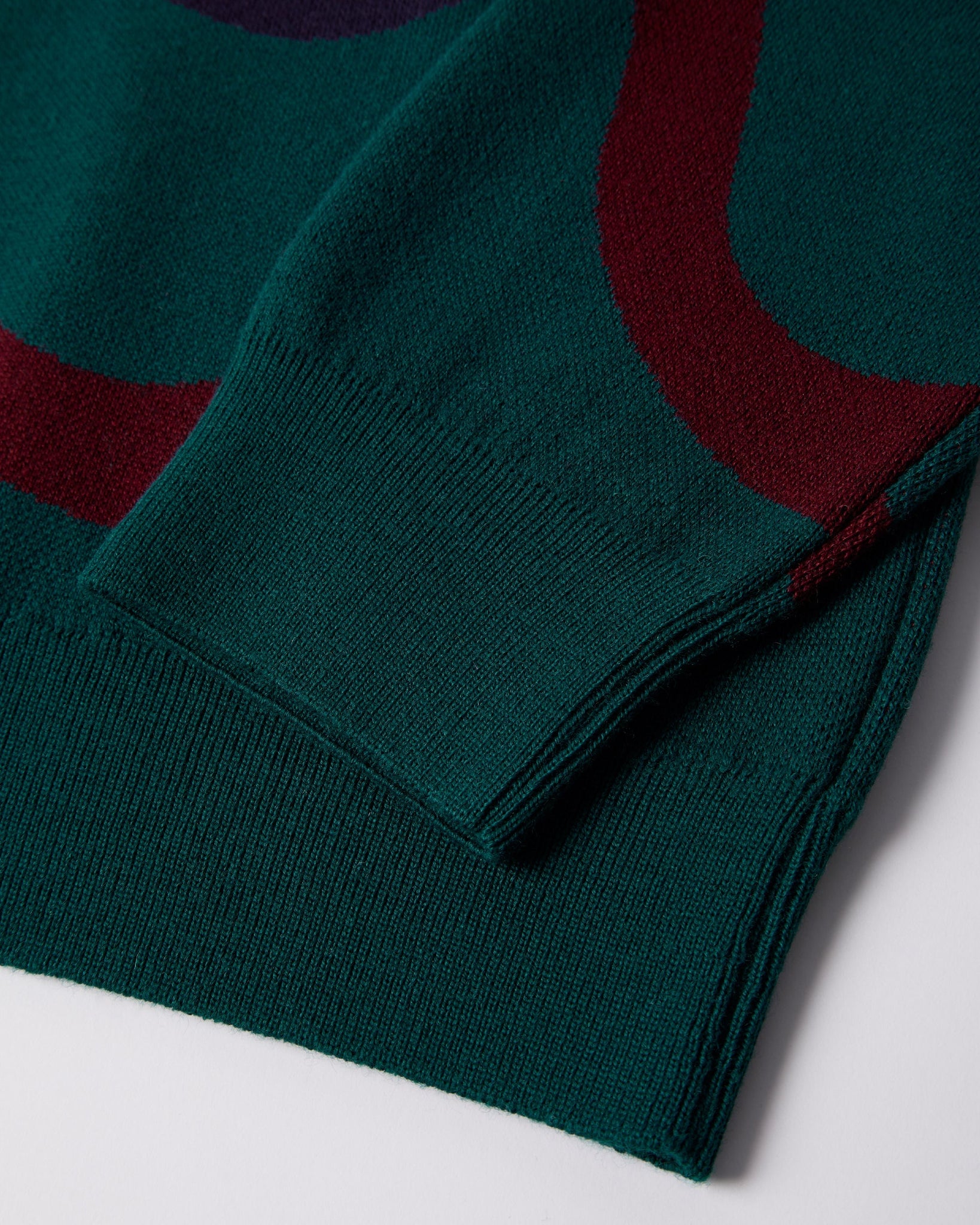 Colored soundwave knitted polo pullover - Green