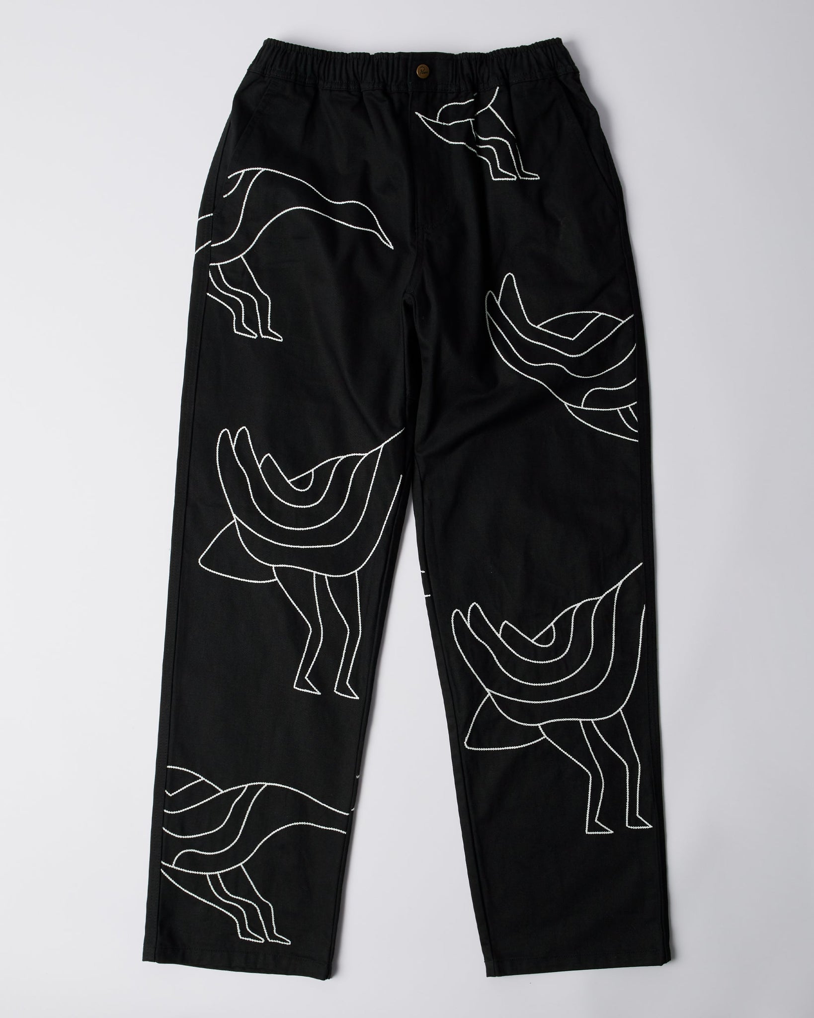 Stitched up duck pants - Black/White