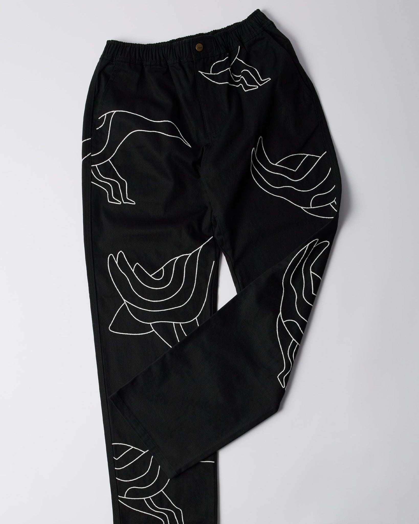 Stitched up duck pants - Black/White