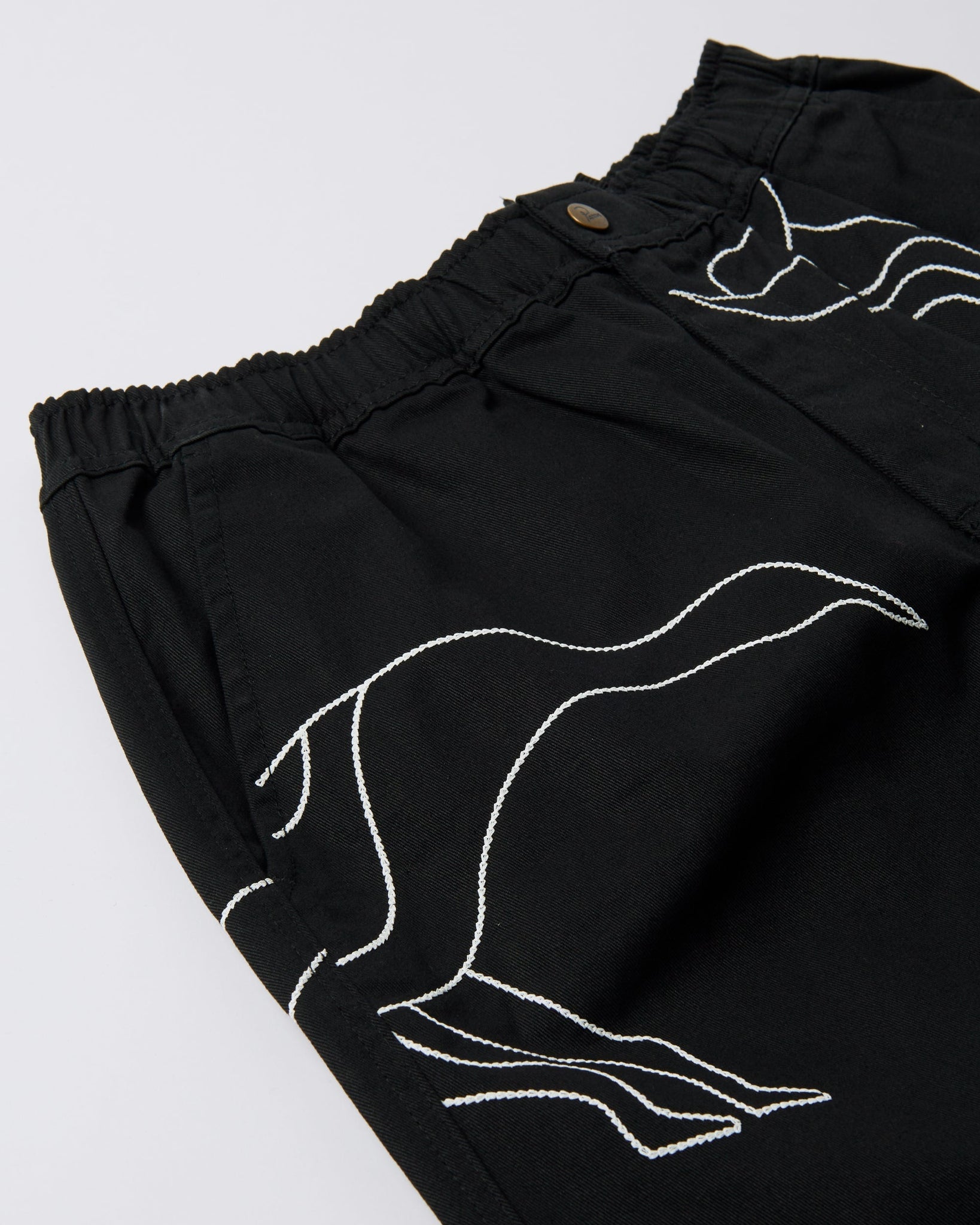 Stitched up duck pants - Black/White