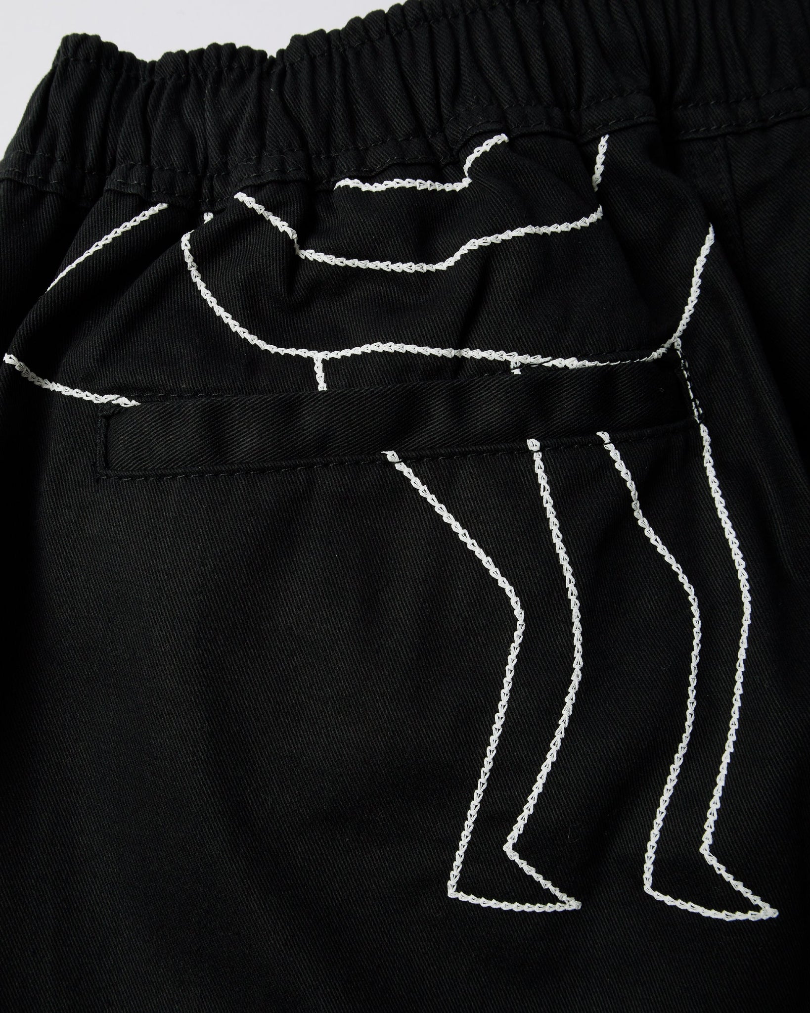 Stitched up duck pants - Black/White