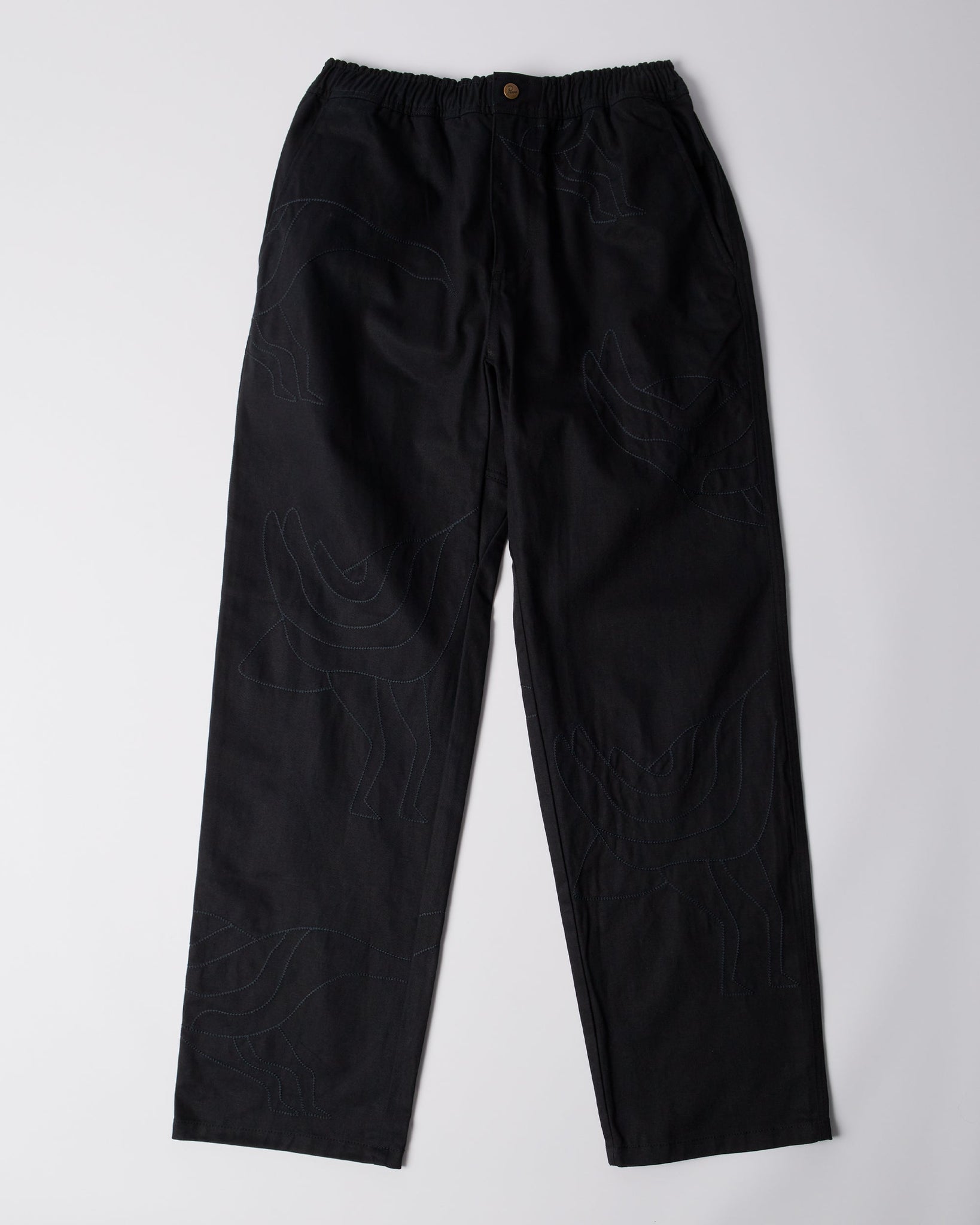 Stitched up duck pants - Black/Black