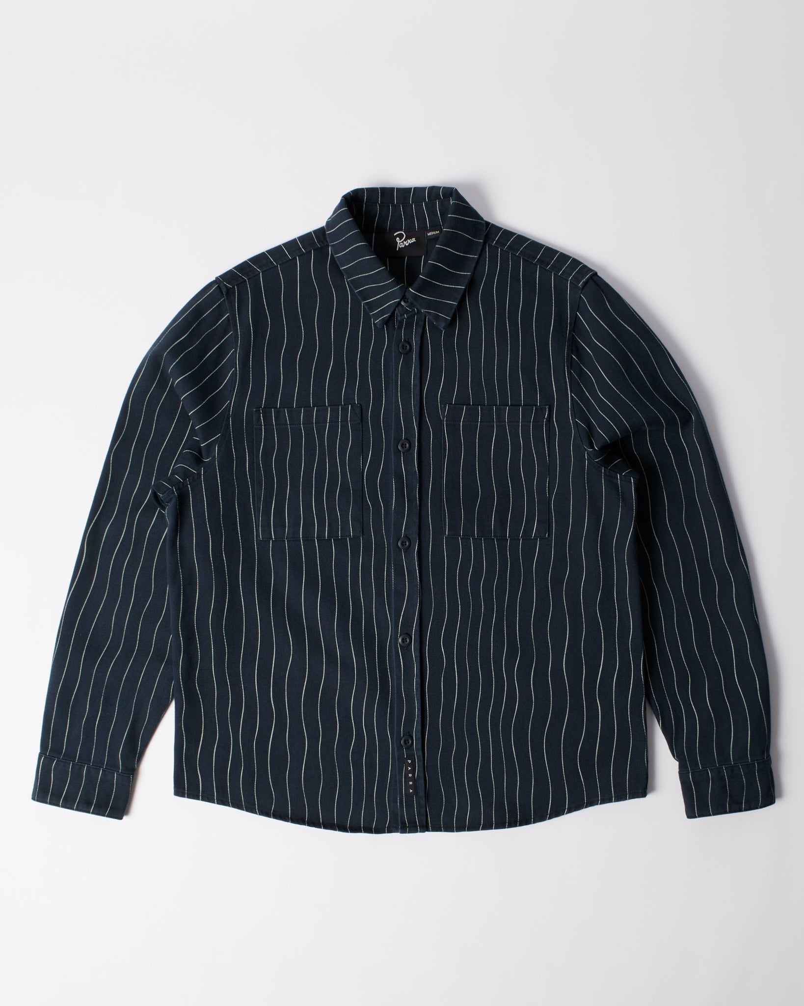 Meandering lines shirt - Navy Blue