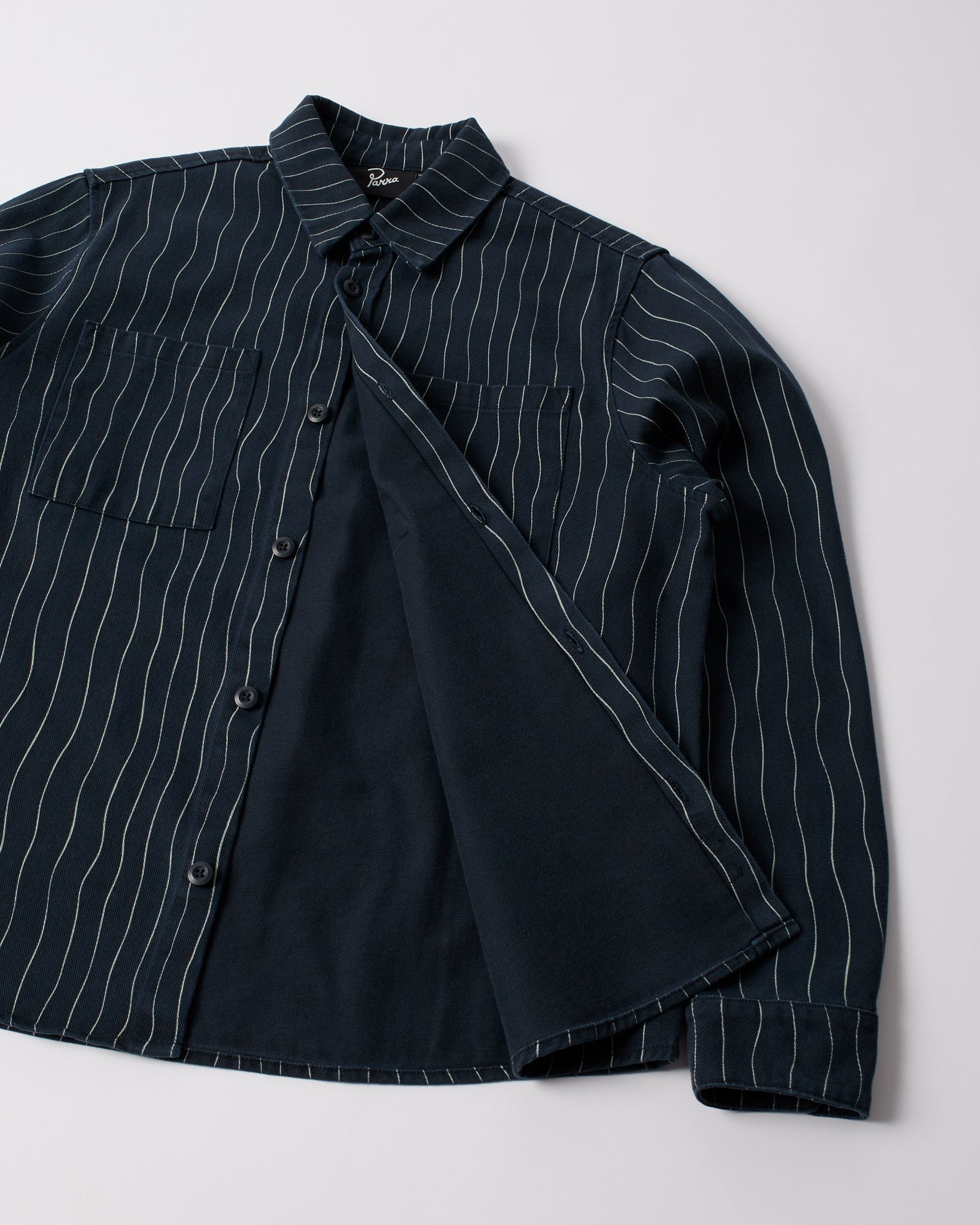 Meandering lines shirt - Navy Blue