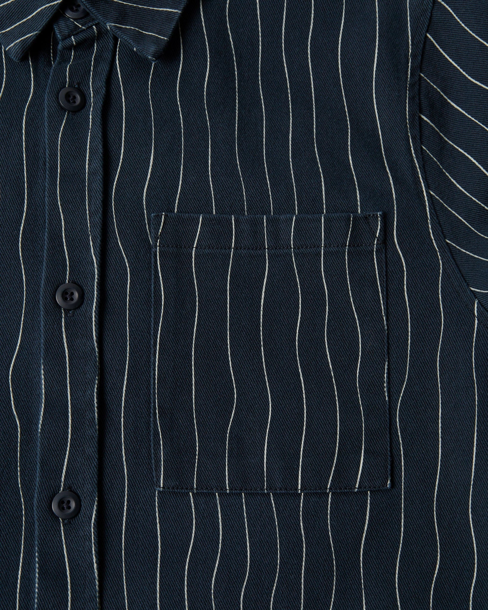 Meandering lines shirt - Navy Blue