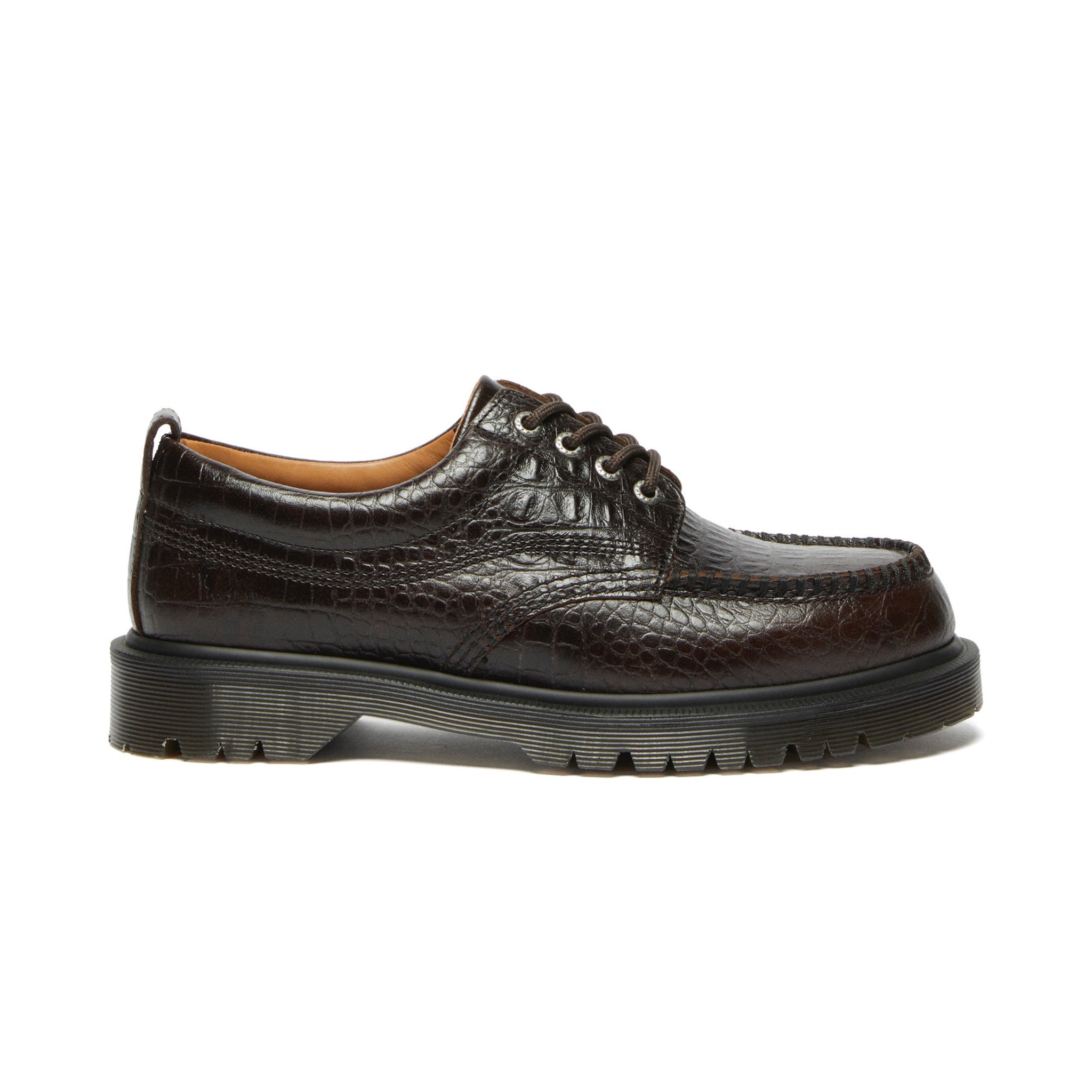 Lowell - Dark Brown Analine Croc Embossed