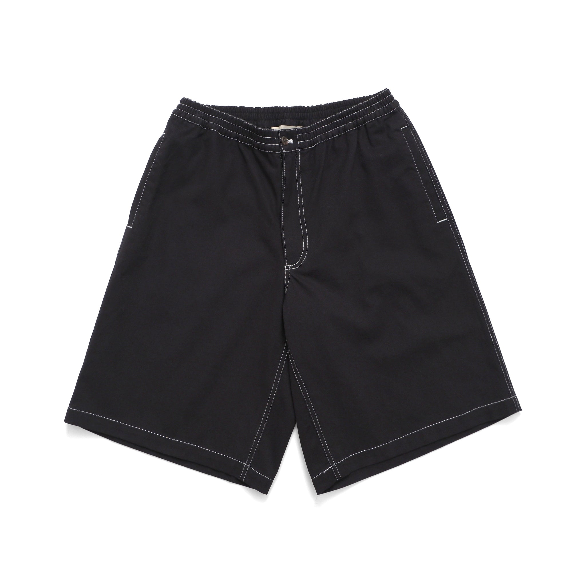 Contrast Stitch Elastic Waist Short
