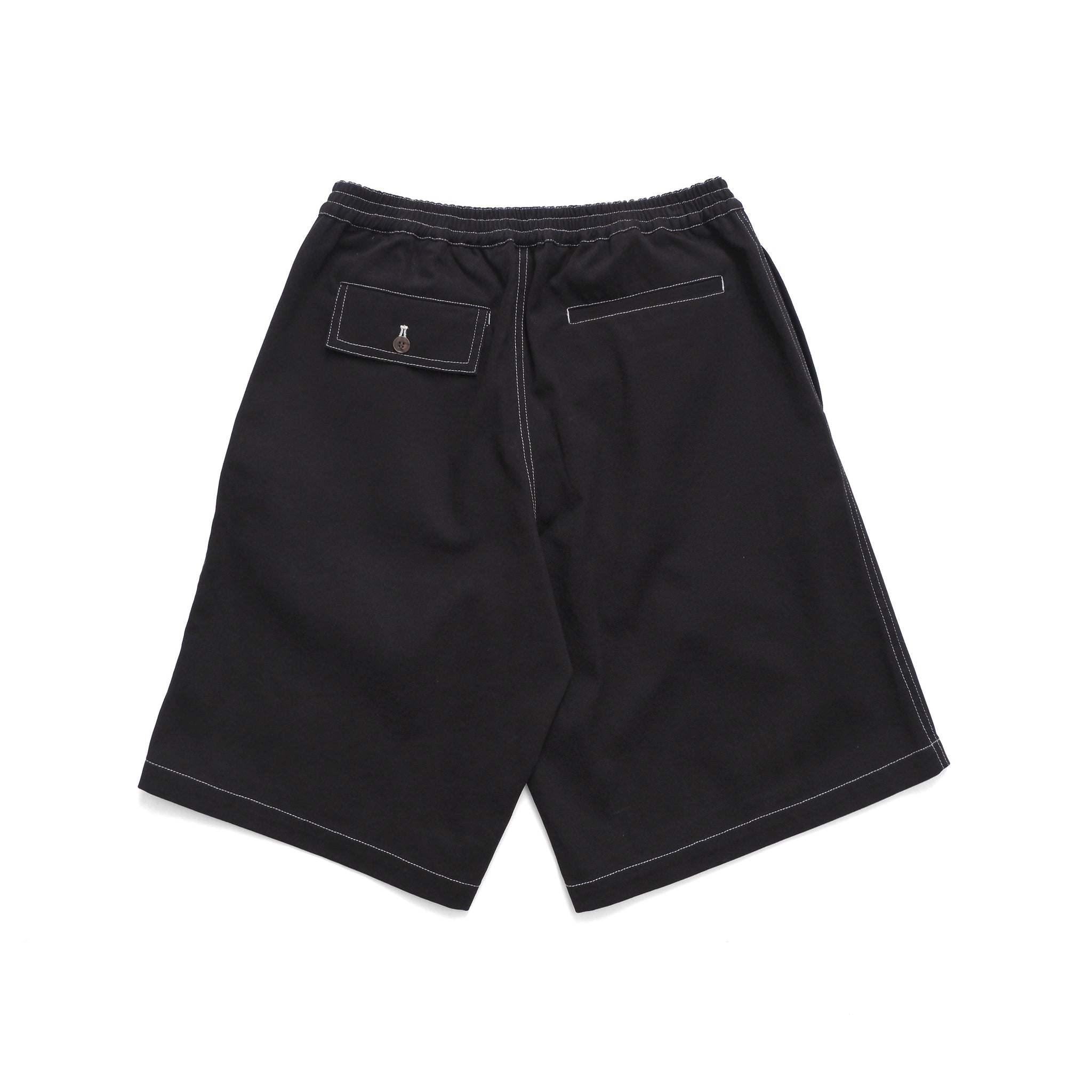 Contrast Stitch Elastic Waist Short