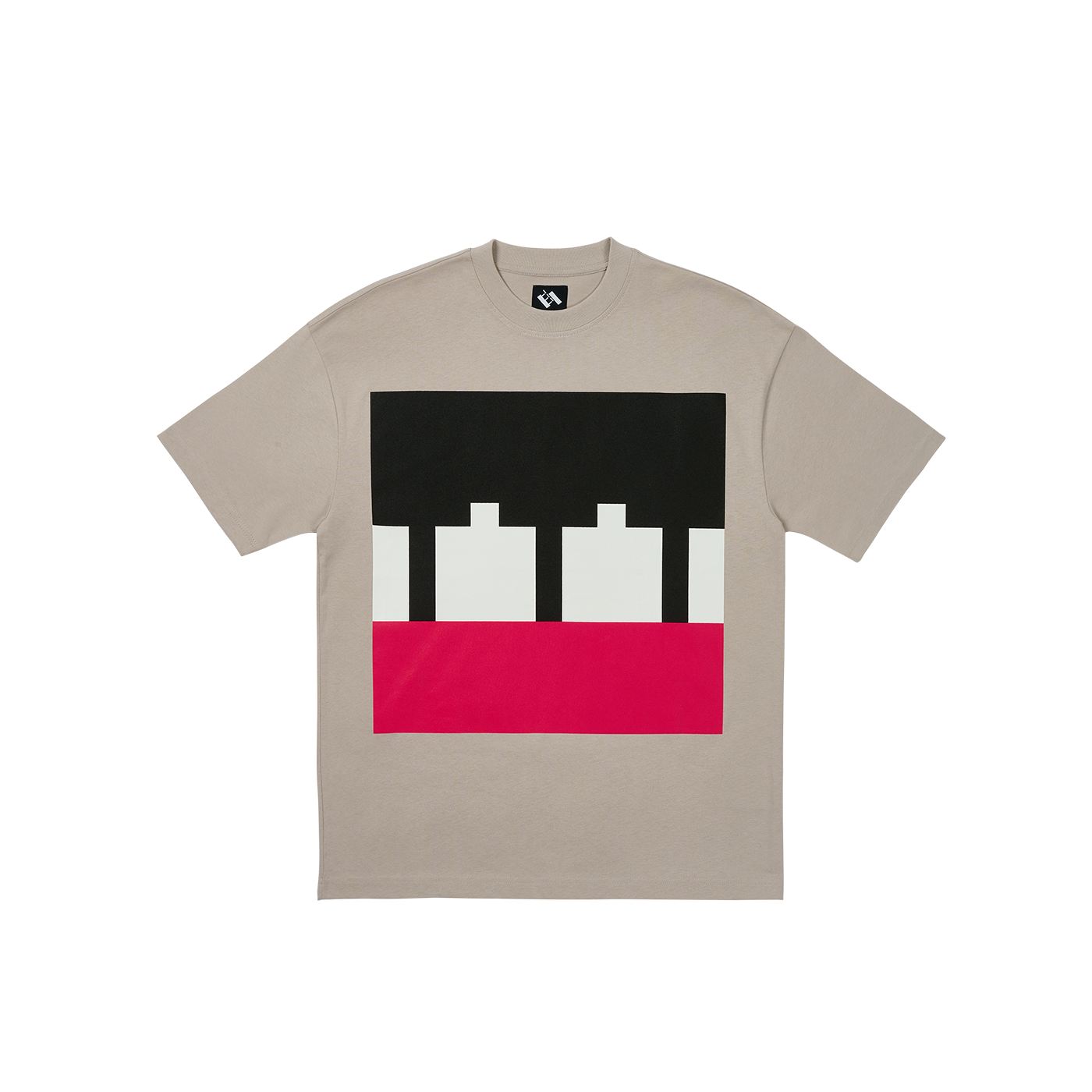 Block T-Shirt - Grey/White Ruby