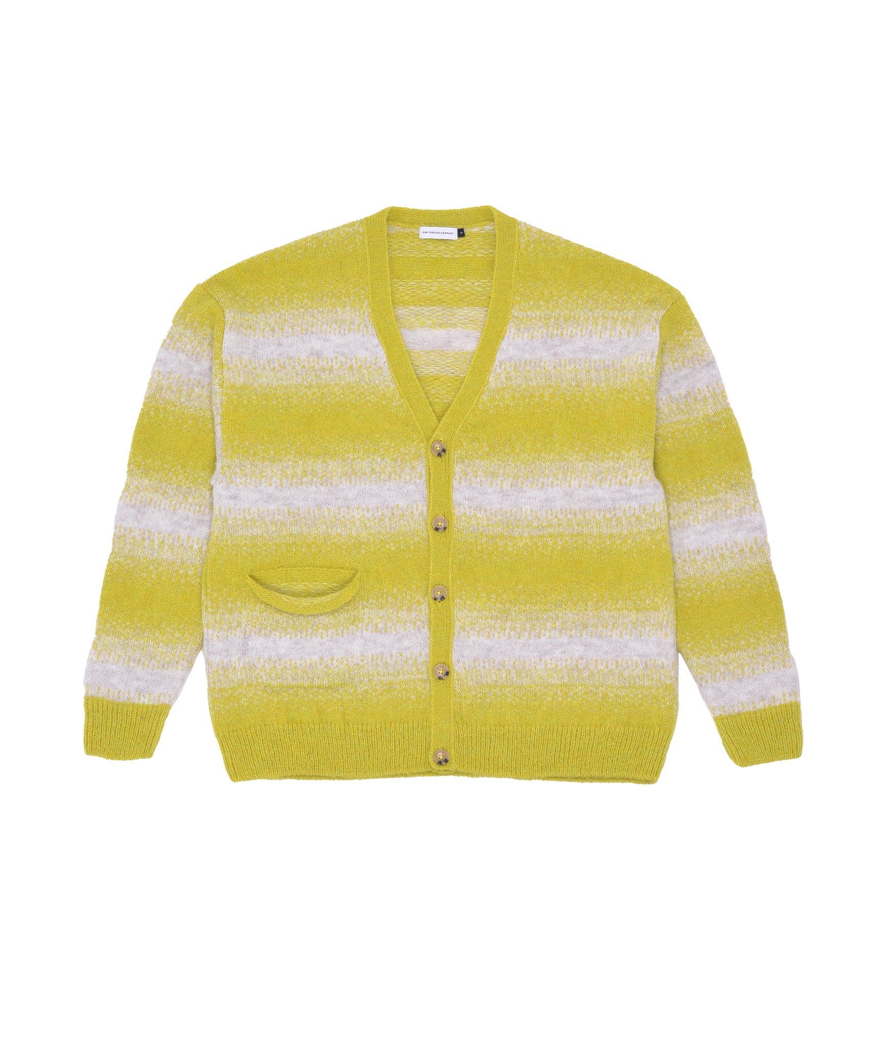 Knitted Cardigan - Off-white/Lime