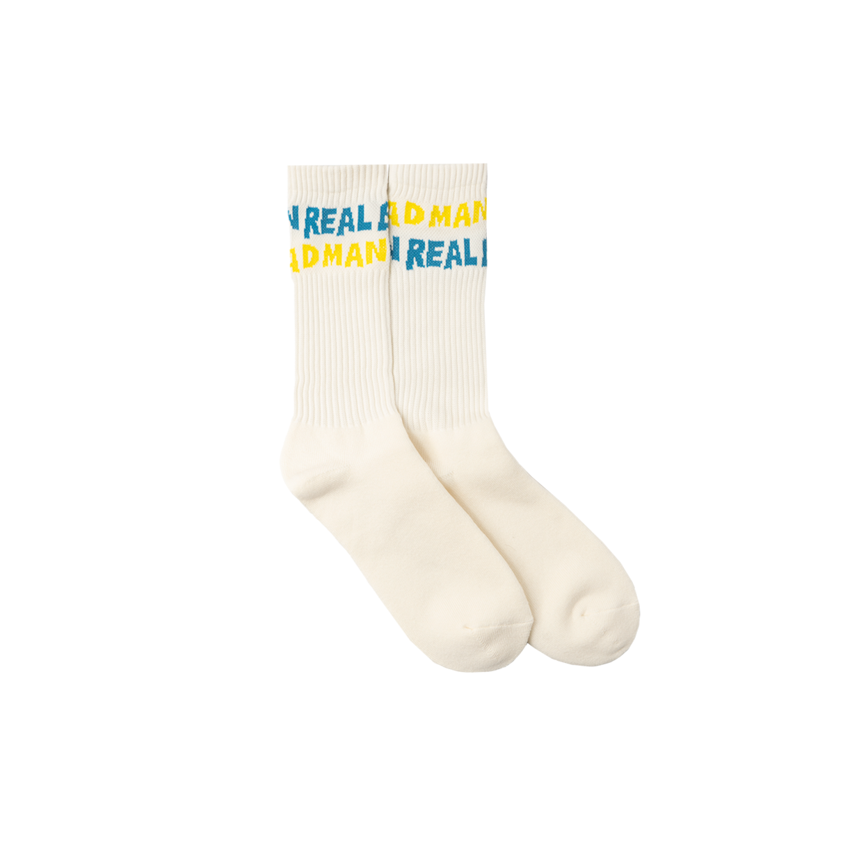 Real Bad Spellout Socks - Yellow / Blue