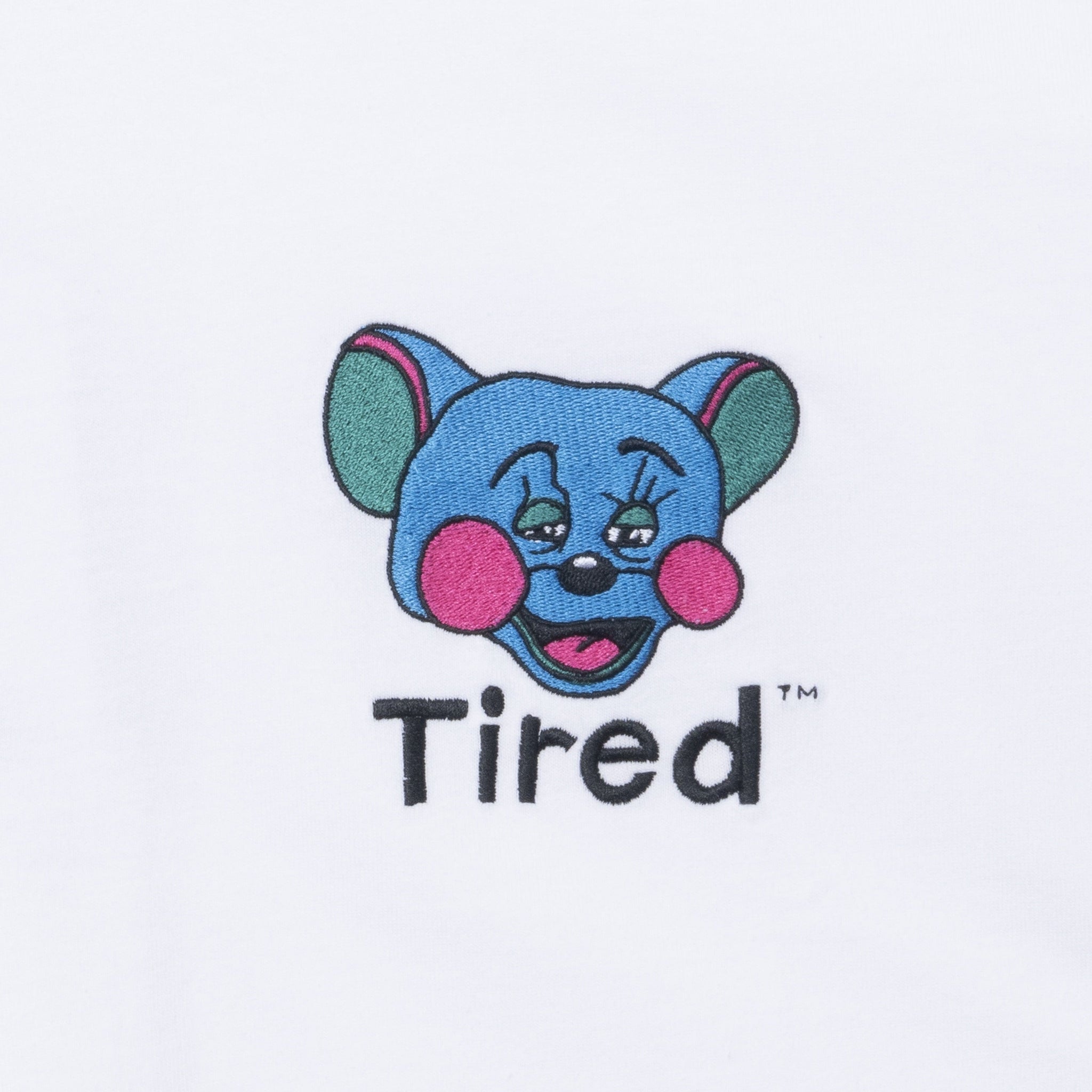 Tipsy Mouse Embroidered S/S Tee White
